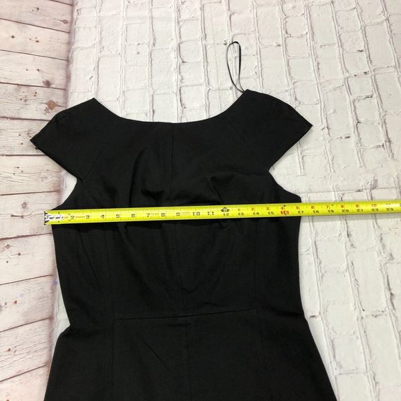 Banana Republic Women Cap Sleeve Sheath Dress Size 10 Cotton Blend Black B211 -3 - Picture 2 of 14